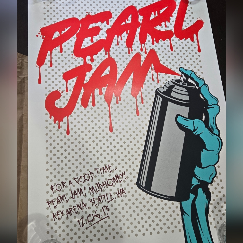 Pearl Jam D*Face 2013 KEY ARENA Poster